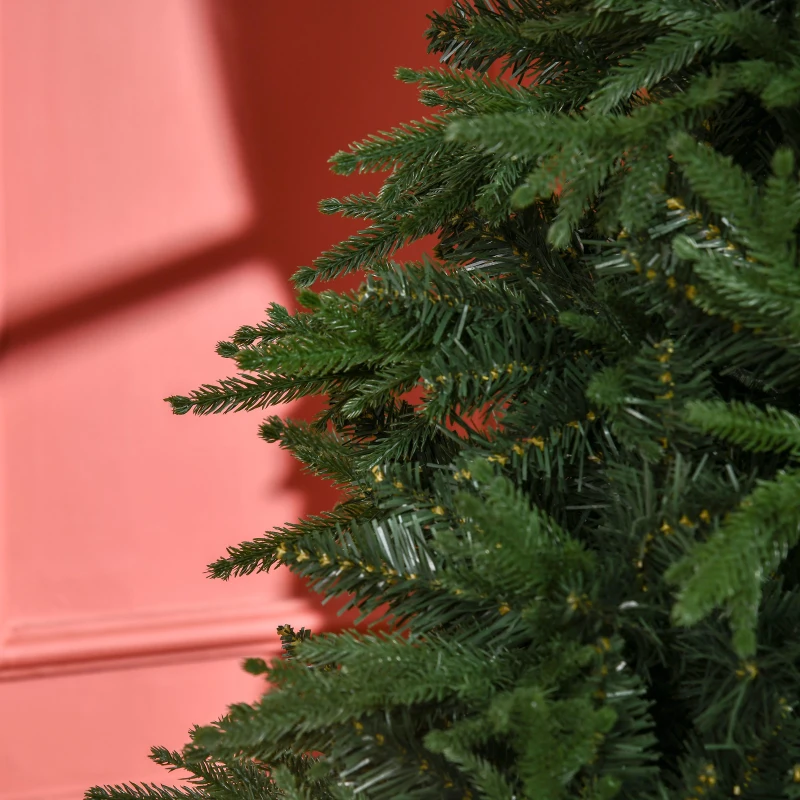 HOMCOM 7' Tall Unlit Full Artificial Christmas Tree with Realistic Branches and 4030 Tips, Green