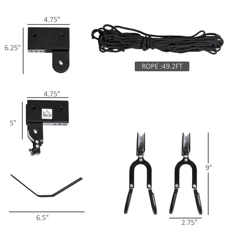 Soozier Kayak Canoe Hoist Lift for Garage or Storage in Shop 110 lb. Working Capacity