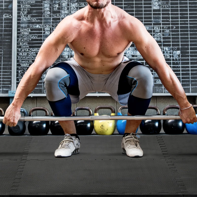 HOMCOM Soft Interlocking Floor Mats 216 Square Feet Waterproof Exercise Workout Mat Kid Play Mat Gymnastics and Home Gym Protective Flooring, 54pcs Black