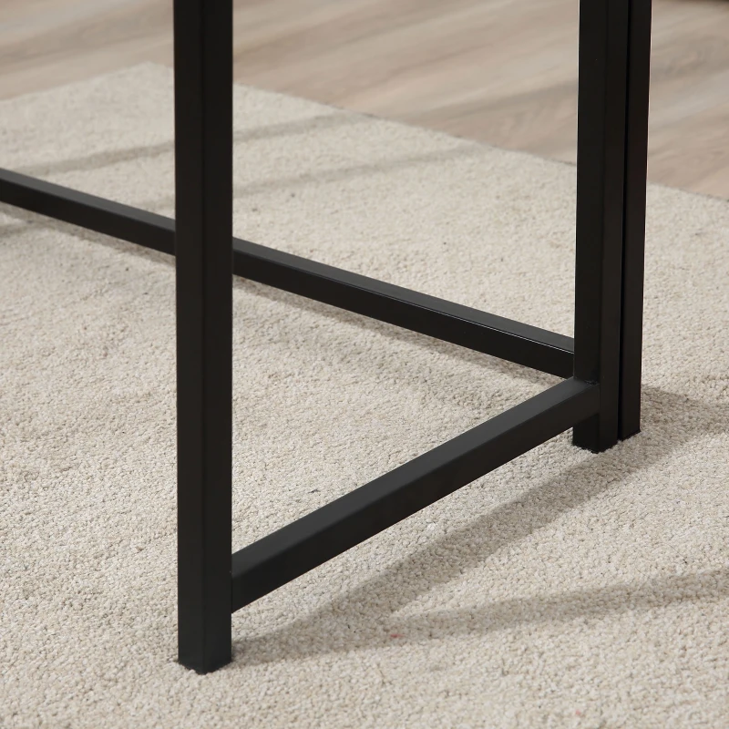 HOMCOM Writing Desk, 31.5" Folding Table for Small Space, Computer Desk with Metal Frame, Space-Saving Workstation for Home Office, Black