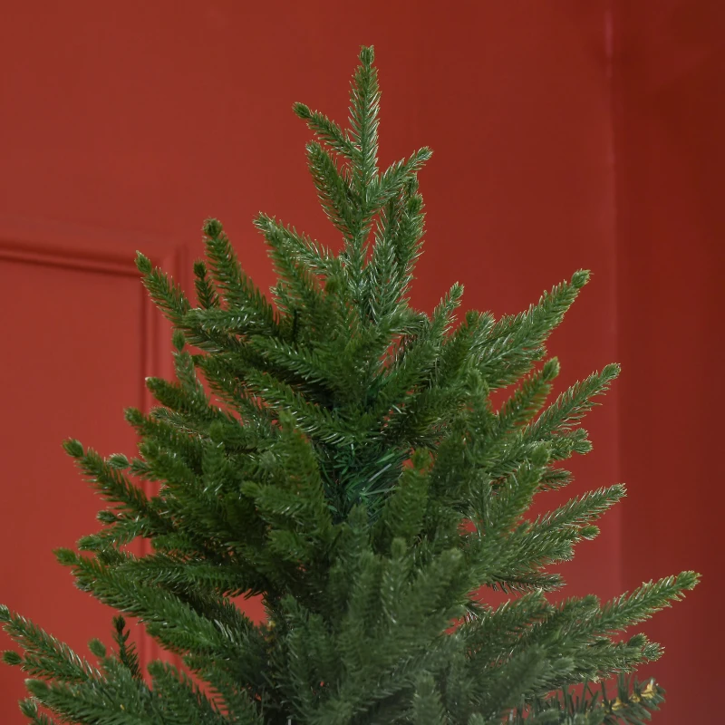 HOMCOM 7' Tall Unlit Full Artificial Christmas Tree with Realistic Branches and 4030 Tips, Green