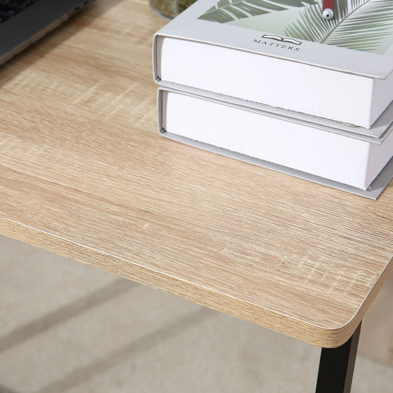 HOMCOM Writing Desk, 31.5" Folding Table for Small Space, Computer Desk with Metal Frame, Space-Saving Workstation for Home Office, Black