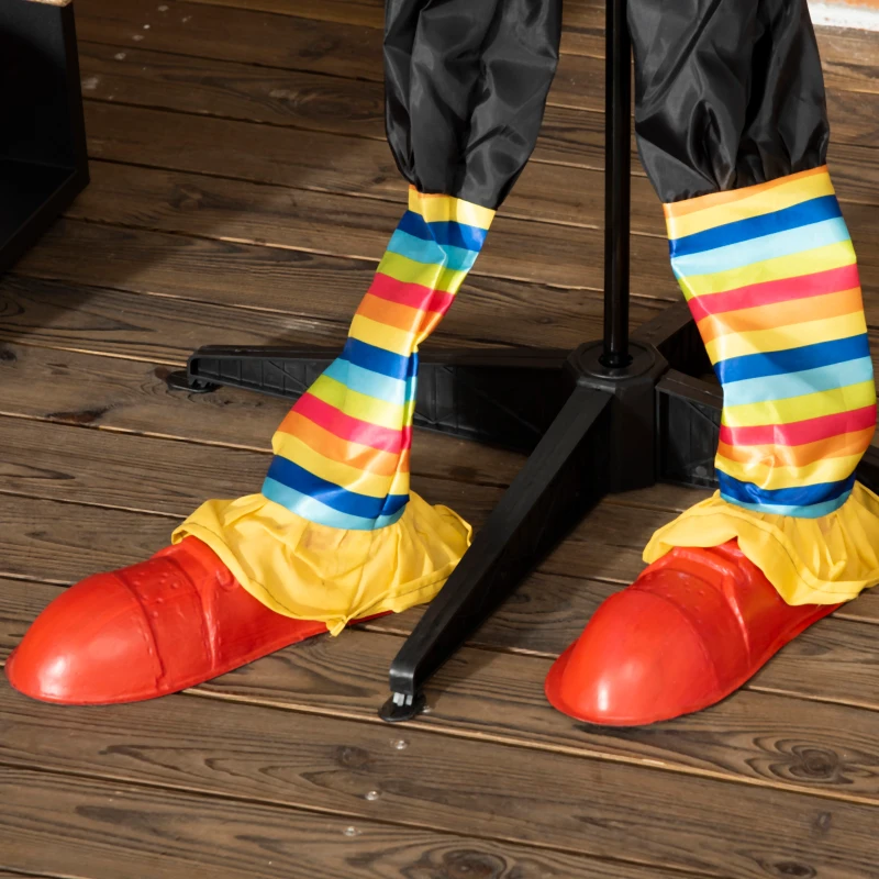 Outsunny 71" Life Size Outdoor Halloween Decorations Circus Clown, Animated Prop Animatronic Decor with Sound and Motion Activated, Light Up Eyes, Howling Sound, Multi-Colored