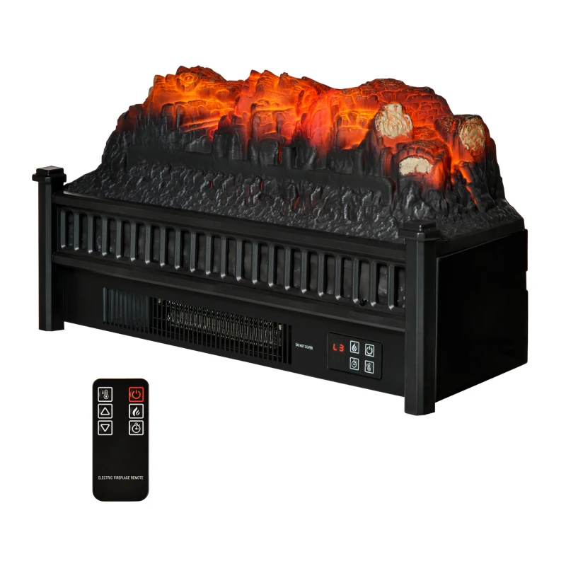 HOMCOM Portable Electric Log Set Heater with Realistic Ember Bed 1400W