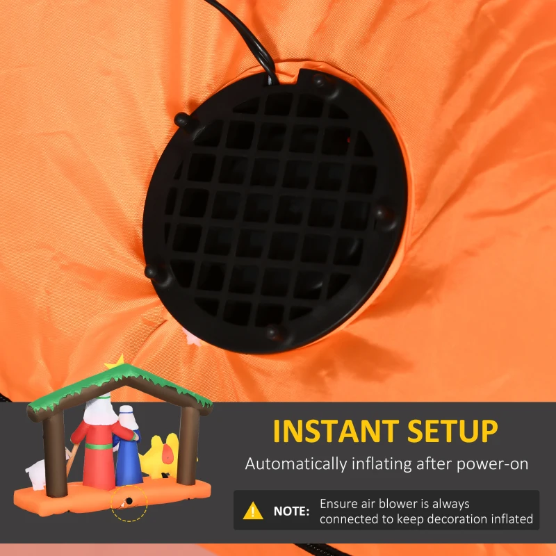 Outsunny 7.5ft Christmas Inflatables Outdoor Decorations Nativity Scene under Archway with Camel and Sheep, Blow-Up LED Yard Christmas Decor for Lawn Garden Party