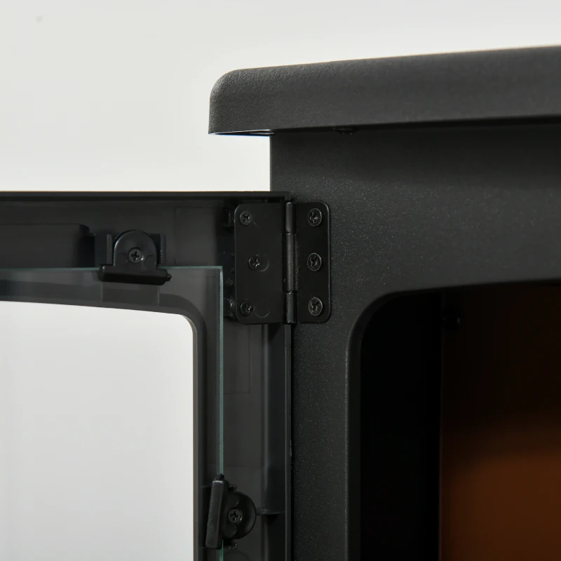 HOMCOM Electric Fireplace Stove, Free standing Fireplace Heater with Realistic Flame Effect, Overheat Safety Protection, 750W/1500W, Black