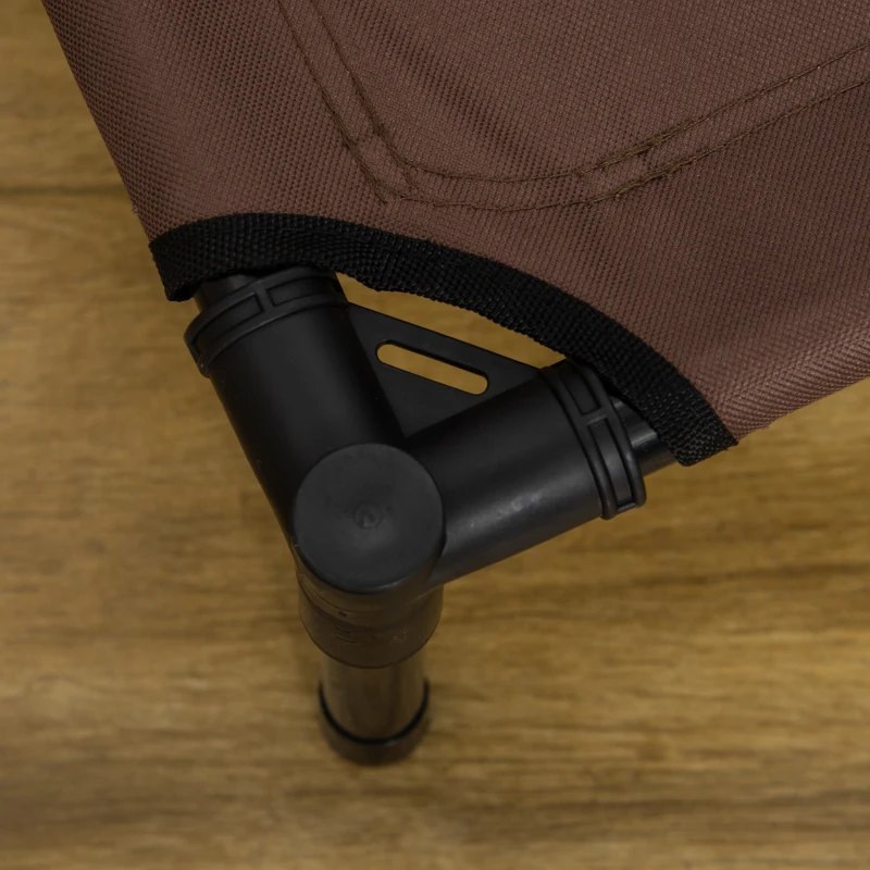 PawHut Elevated Pet Bed Portable Raised Cot with Non-Slip Feet for Outdoor & Indoor Use, Coffee