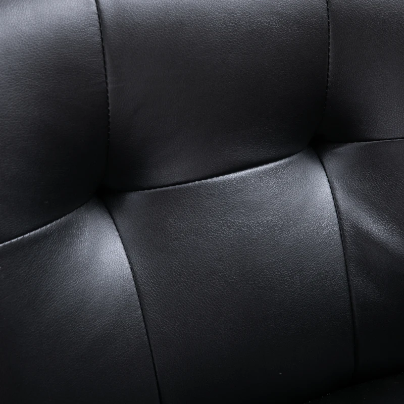 HOMCOM PU Leather Armchair Padded Accent Club Chair,  Tufted Back Wooden Seat with Armrest Living Room Furniture, 31.5" W, Black