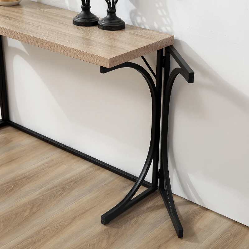 HOMCOM Folding Dining Table, Rectangular Table with Metal Frame, Space Saving for Small Kitchen, Black