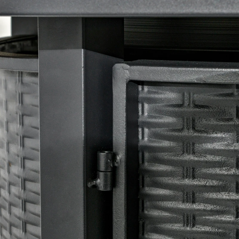 Outsunny 30 Inch Propane Fire Pit Table, 40,000BTU Round Gas Firepit with Protective Cover, Lid and Lava Rocks, CSA Certification for Outdoor, Patio, Black