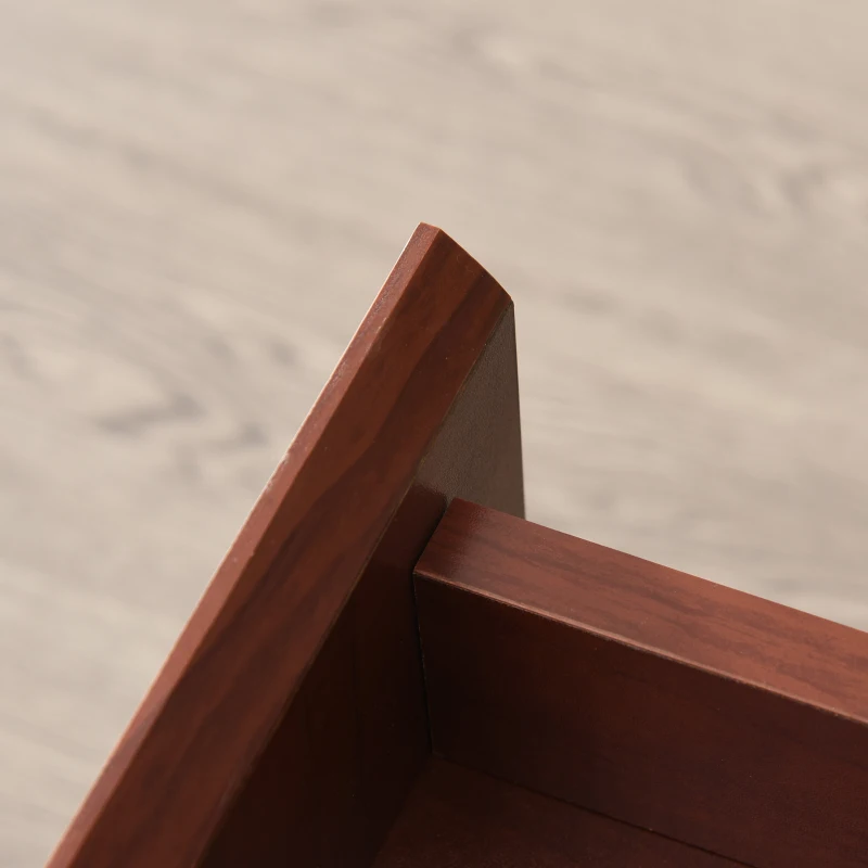 HOMCOM 3 Drawer Storage Cabinet, Mobile Desk Cabinet Under Desk with Wheels, Printer Stand for Home Office, Brown