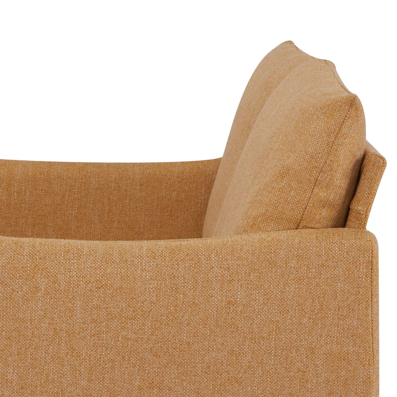 HOMCOM 54" Loveseat Sofa for Bedroom, Modern Love Seats Furniture, Upholstered Small Couch for Small Space, Yellow