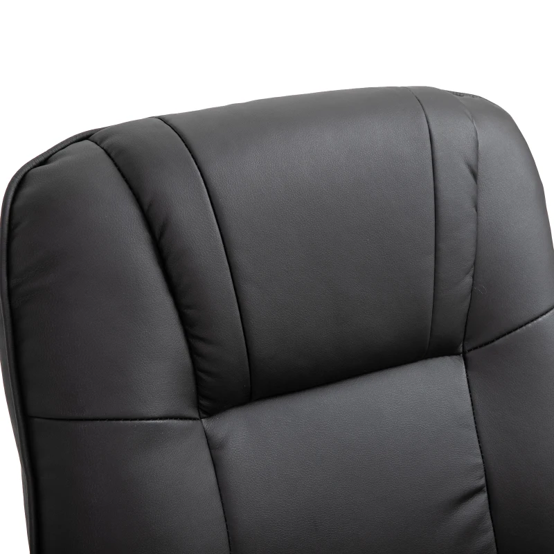 HOMCOM Faux  Leather lounge chair with footrest and armrest, Manual Swivel Recliner for living room, Black