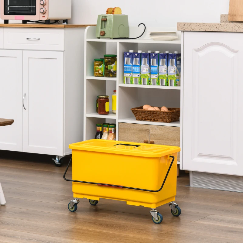 HOMCOM Cleaning Tool Set with Microfiber Mop Pads, Bucket, Squeegee, Scrubber, Scrapers, Spray Bottle for Floor, Glass Door, Window, Car Windshield, Multi-Color