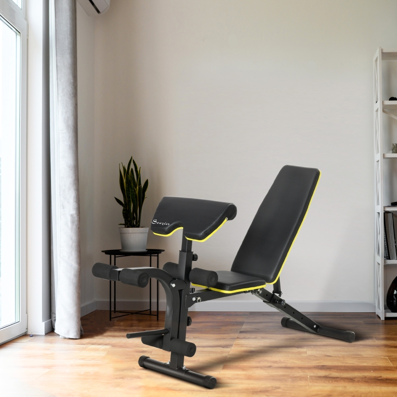 Soozier Multi-Functional Sit-Up Dumbbell Bench Adjustable Seat and Back Angle