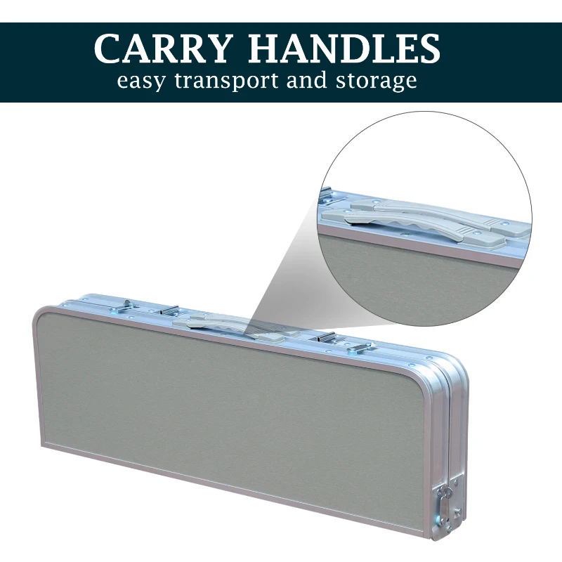 Outsunny Fold up Camp Kitchen Outdoor Cooking Table Portable Patio with Lantern Holder