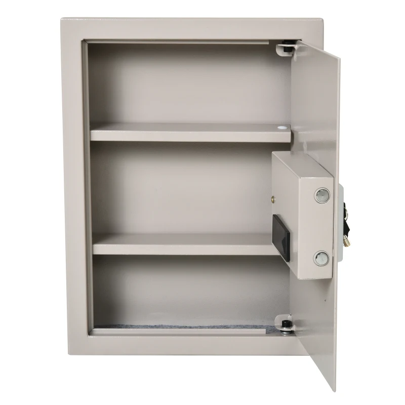 HOMCOM Flat Superior Electronic Hidden Wall Safe Box for Jewellery or Valuables Digital Lock Home Office Hotel Security Beige