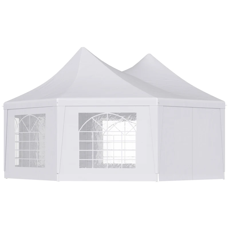 Outsunny Wedding Tent 22.3ft Octagonal Party Tent Event Shelter Outdoor with 8 Removable Walls - White