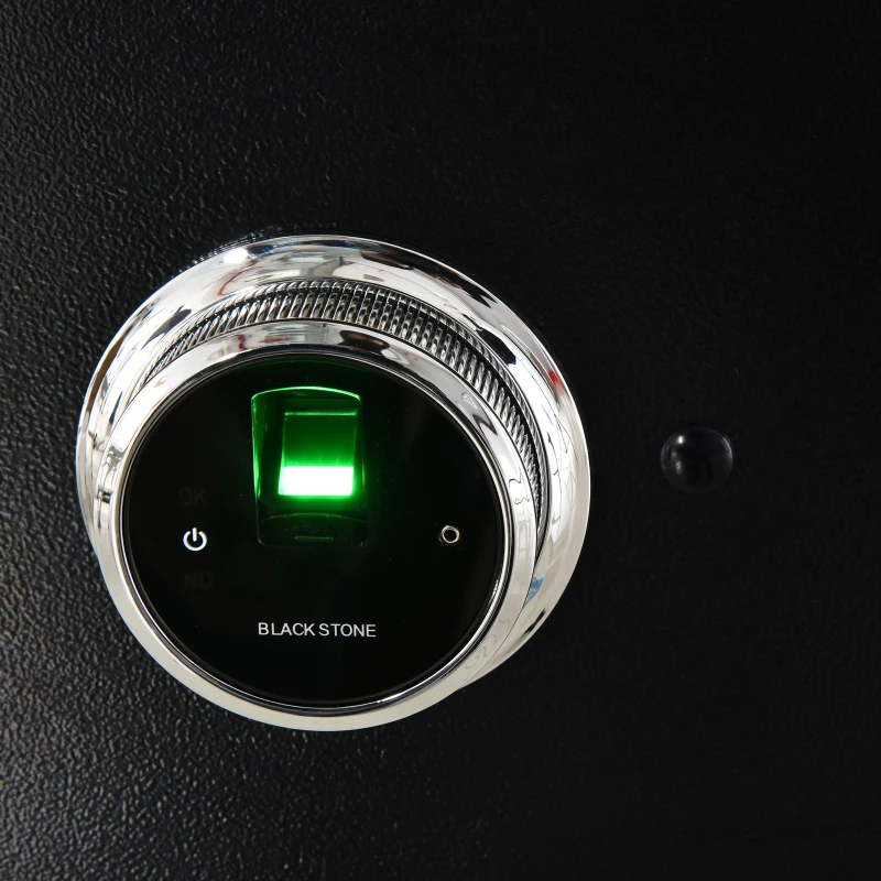 HOMCOM Fingerprint Electronic Security Safe Box, 0.95 Cubic Feet Cabinets, with 2 Emergency Keys, Removable Shelf, Great for Home, Hotel, Office, Black