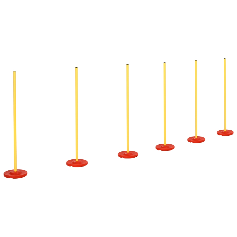 PawHut Dog Agility Training Equipment Fun Pet Obstacle Course Set Dog Agility Hurdle w/ Weaves Poles, Storage Bag for Pet Dog Outdoor Garden Patio Games Training