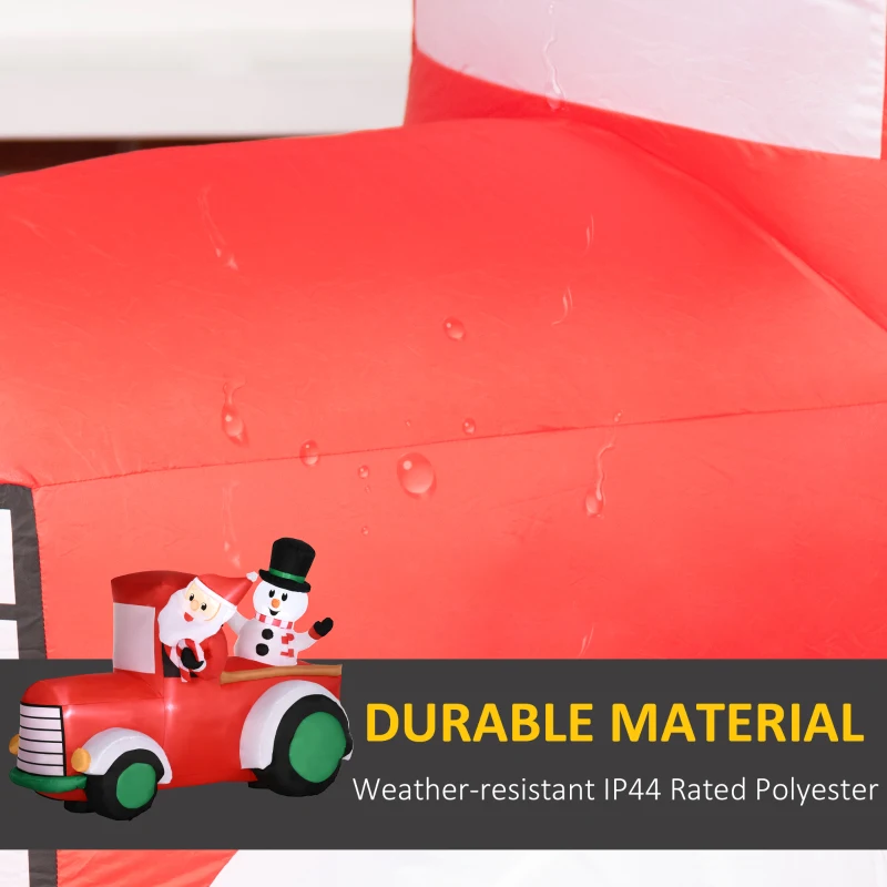 Outsunny 5ft Inflatable Santa Claus Driving a Car with Snowman, Blow-Up Outdoor LED Yard Display for Party, Garden, Lawn, Holiday