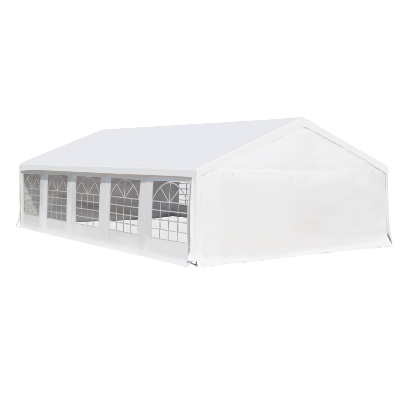 Outsunny 32" x 20" Outdoor Heavy Duty Carport Canopy Gazebo Wedding Party Tent Garage - White