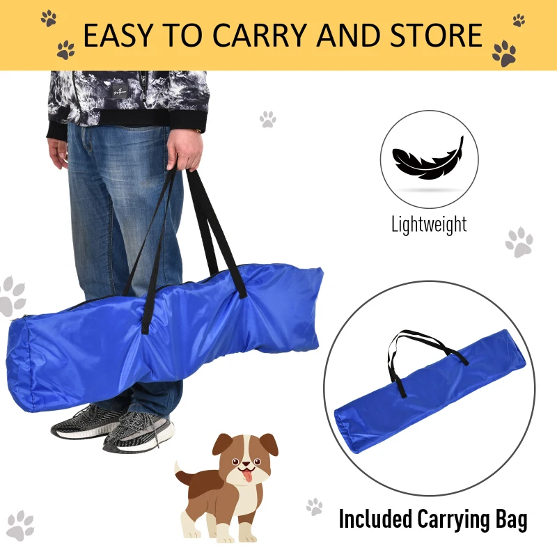 PawHut Dog Agility Training Equipment Fun Pet Obstacle Course Set Dog Agility Hurdle w/ Weaves Poles, Storage Bag for Pet Dog Outdoor Garden Patio Games Training