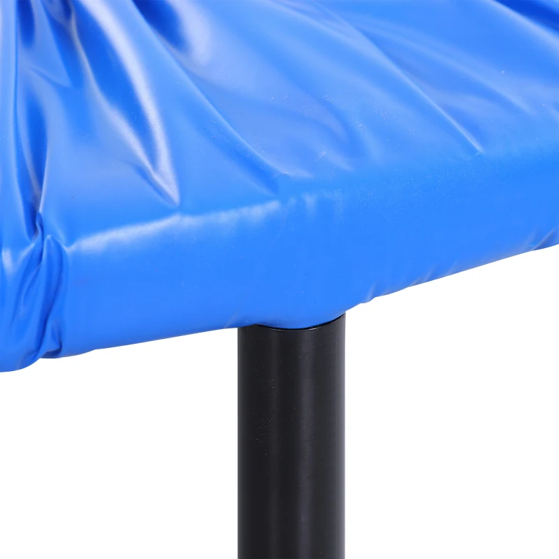 Soozier Φ38” Foldable Mini Fitness Trampoline Home Gym Yoga Exercise Rebounder Indoor Outdoor Jumper with Safety Pad, Blue/Black