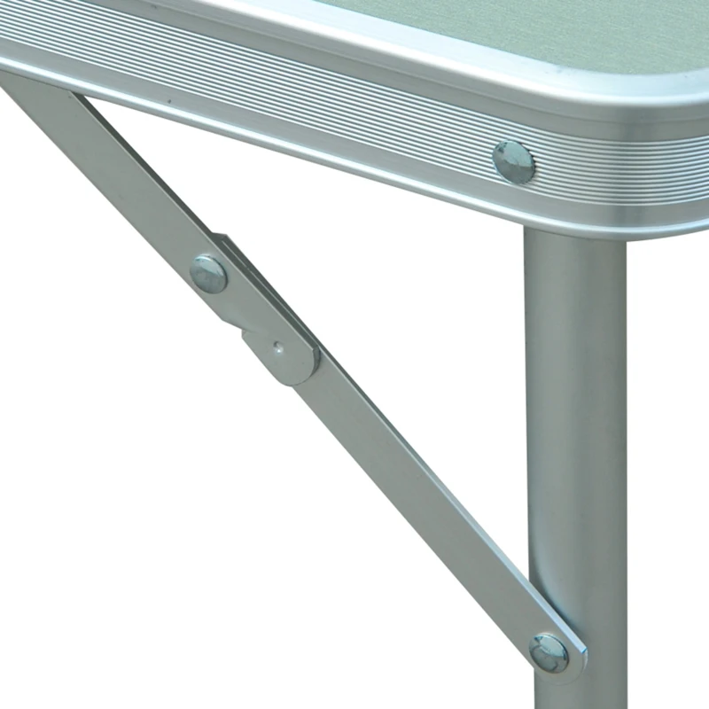 Outsunny Adjustable Outdoor Folding Camping Kitchen Garden BBQ Picnic Table, Silver
