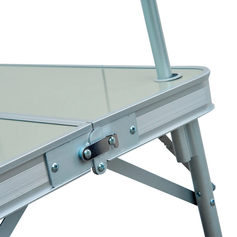 Outsunny Fold up Camp Kitchen Outdoor Cooking Table Portable Patio with Lantern Holder