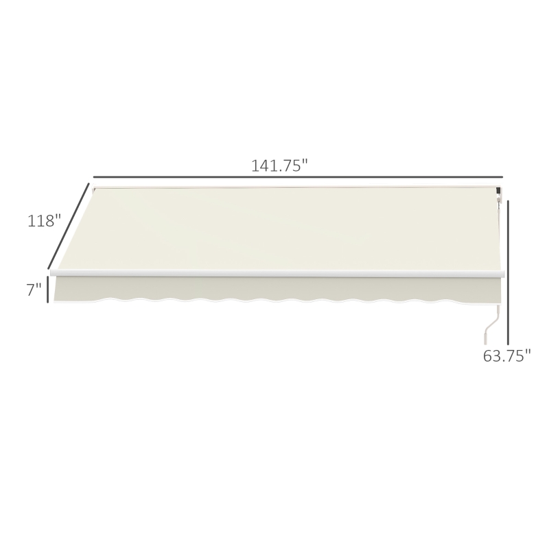 Outsunny 10' x 8' Patio Motorized/Manual Retractable Awning Outdoor Sun Shade Shelter Deck Remote Control Canopy, Beige