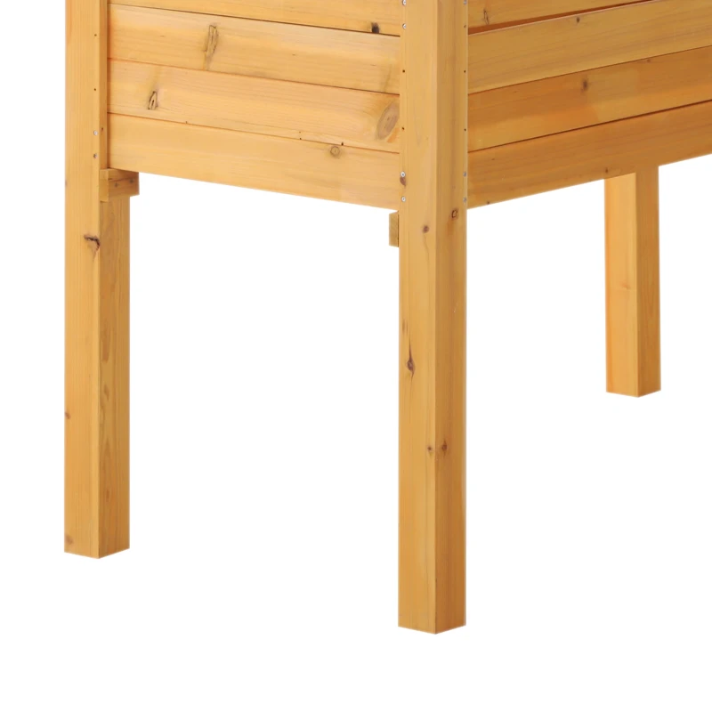 Outsunny 48" x 24" Raised Garden Bed Elevated Wooden Planter Box for Backyard, Patio, Balcony