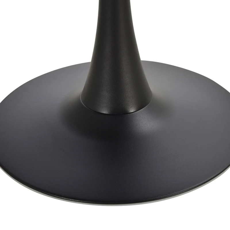 HOMCOM  Modern 27.5" Round Cocktail Table with a Stable Metal Base for Living Room, Porch, and Parties, Black