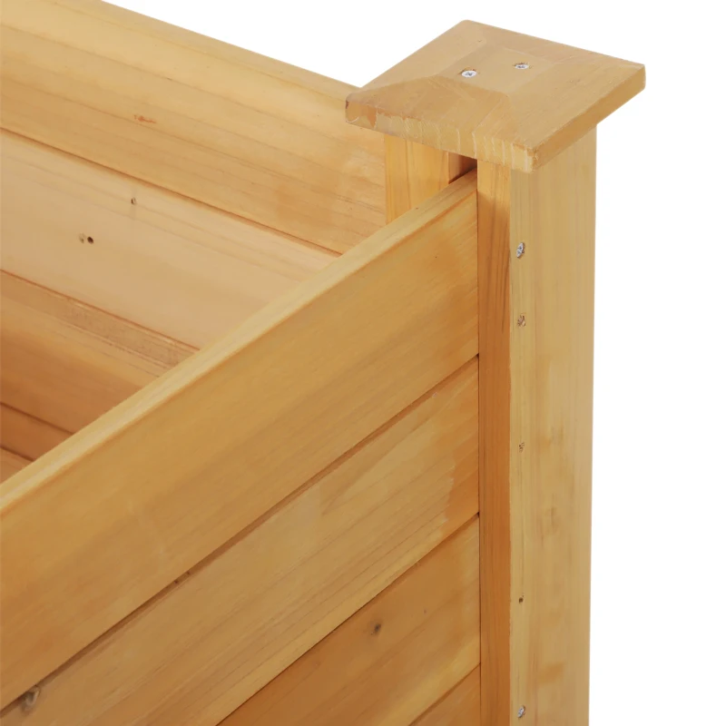 Outsunny 48" x 24" Raised Garden Bed Elevated Wooden Planter Box for Backyard, Patio, Balcony