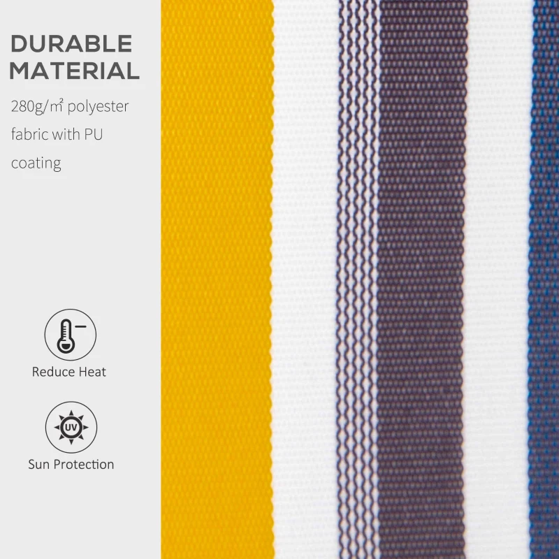Outsunny 8' x 6.6' Patio Retractable Awning, Manual Exterior Sun Shade Deck Window Cover, Mixed Color