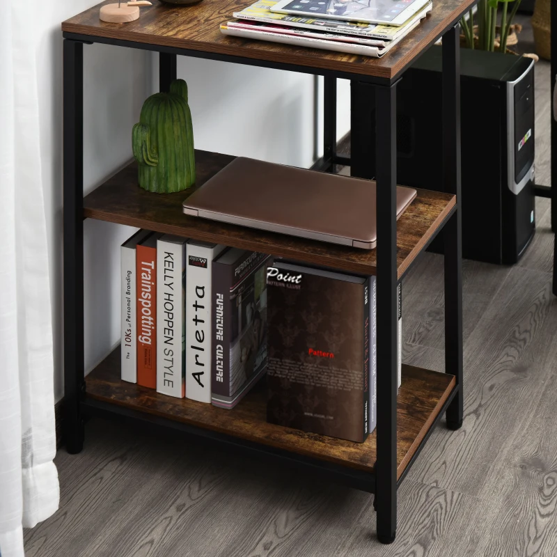 HOMCOM 47" Modern/Industrial Computer Writing Desk with 2 Storage Shelves for Home Office, Study, or Game Room