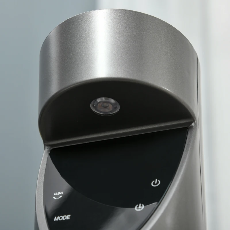 HOMCOM Tower Fan with Air Purifying Filter & Remote Control, Oscillating, Slim, Grey - Ideal for Home & Office