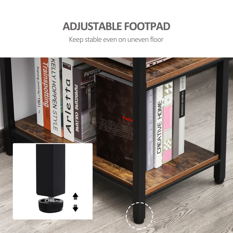 HOMCOM 47" Modern/Industrial Computer Writing Desk with 2 Storage Shelves for Home Office, Study, or Game Room