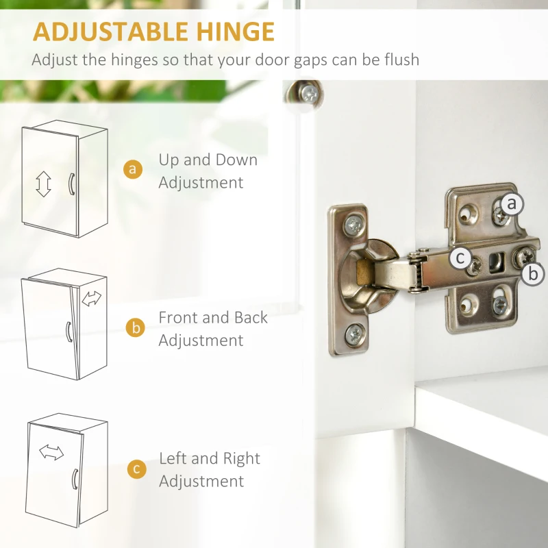 HOMCOM 67" Buffet with Hutch, Modern Kitchen Pantry, Freestanding Storage Cabinet with Framed Glass Doors, Shelves and Drawers, White