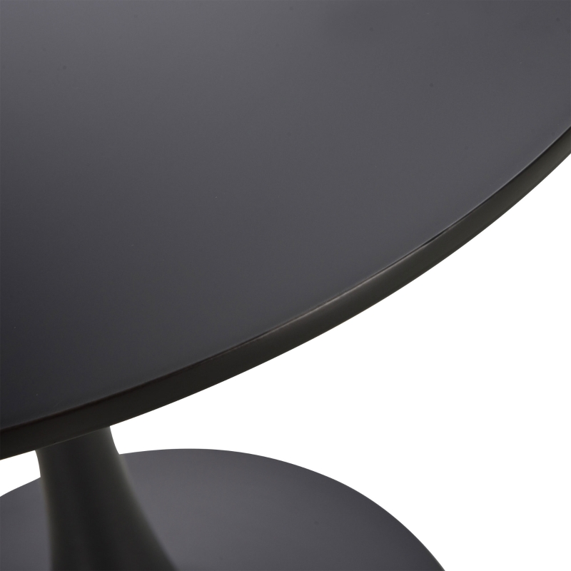 HOMCOM  Modern 27.5" Round Cocktail Table with a Stable Metal Base for Living Room, Porch, and Parties, Black