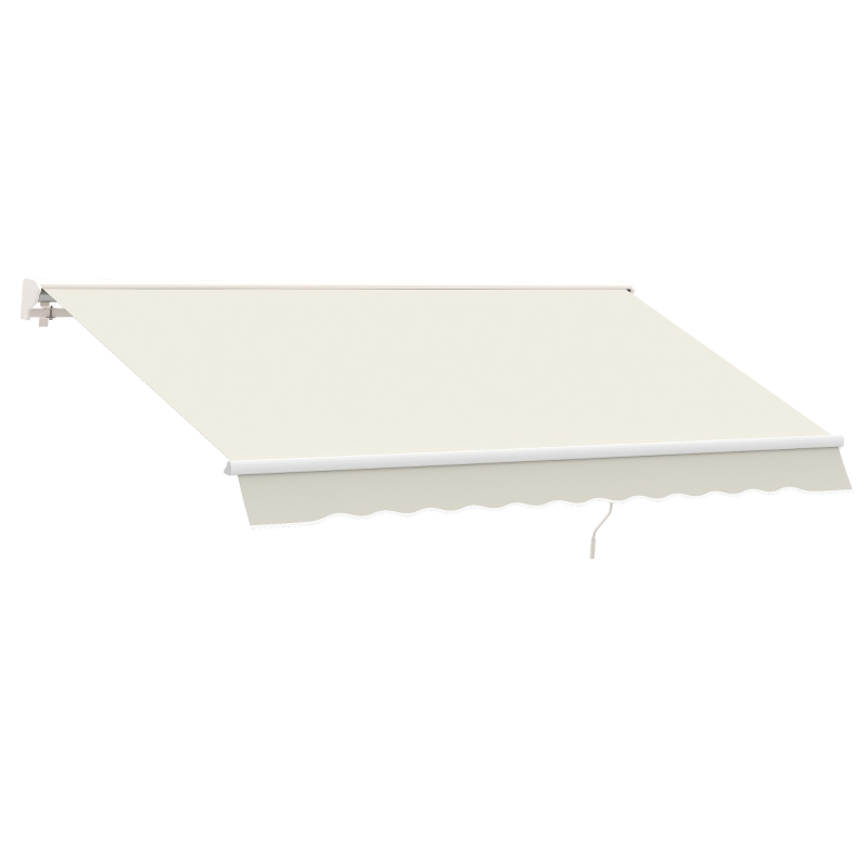 Outsunny 10' x 8' Patio Motorized/Manual Retractable Awning Outdoor Sun Shade Shelter Deck Remote Control Canopy, Beige