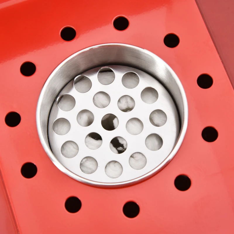 HOMCOM Ethanol Fireplace, 7.75" Tabletop 0.10 Gal, Stainless Steel, Burns up to 2 Hours, Red