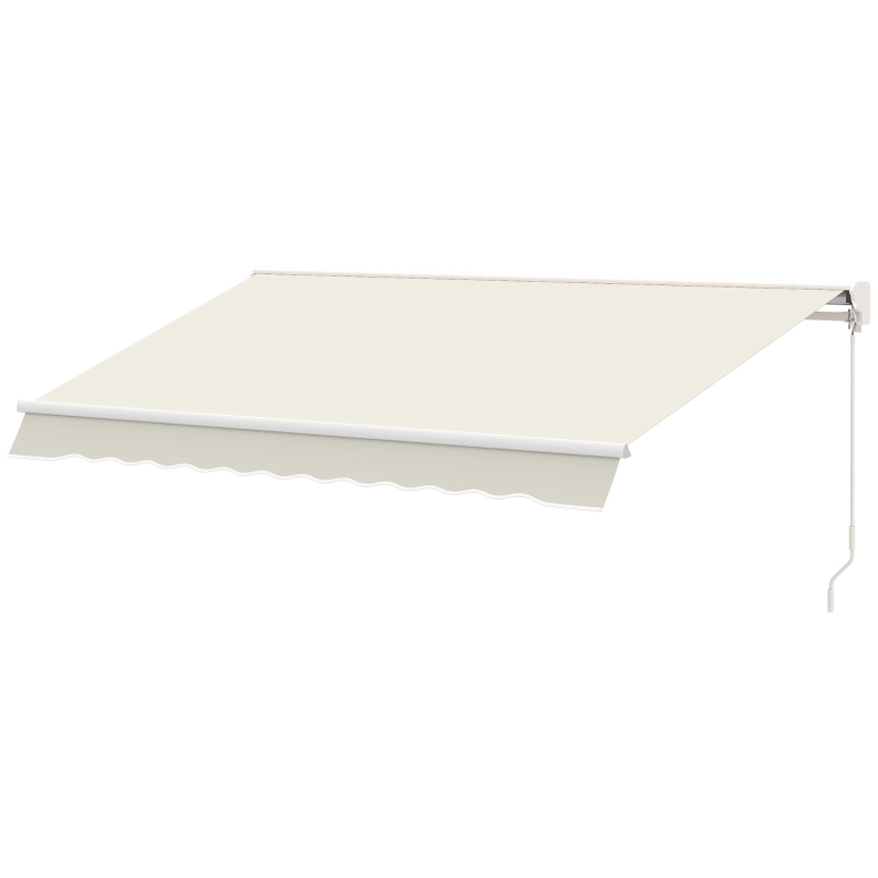 Outsunny 10' x 8' Patio Motorized/Manual Retractable Awning Outdoor Sun Shade Shelter Deck Remote Control Canopy, Beige