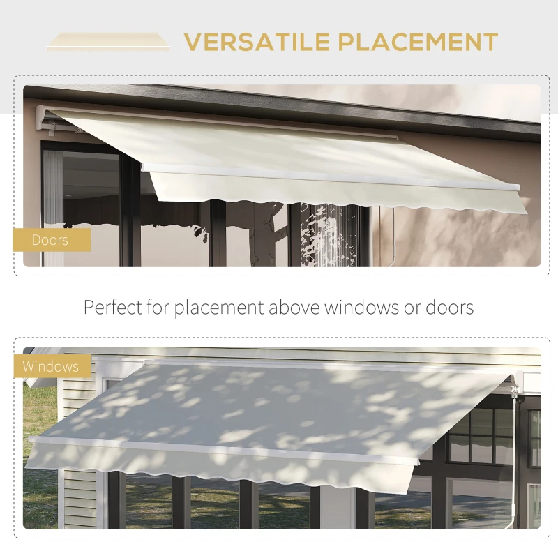 Outsunny 10' x 8' Patio Motorized/Manual Retractable Awning Outdoor Sun Shade Shelter Deck Remote Control Canopy, Beige