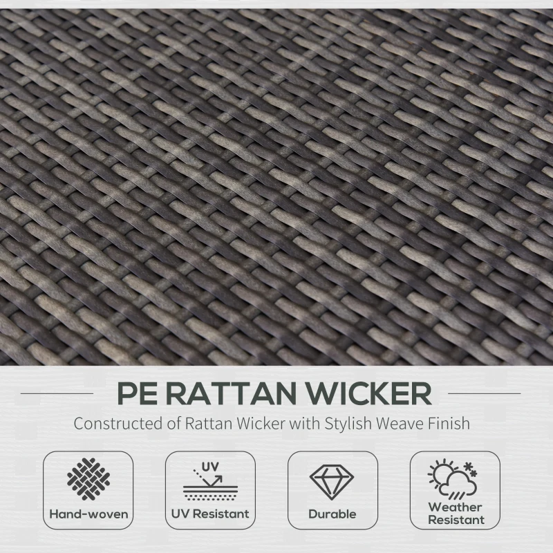 Outsunny 7 Piece Modern Rattan Wicker Garden Outdoor Furniture Modular Sectional Patio Set - Grey