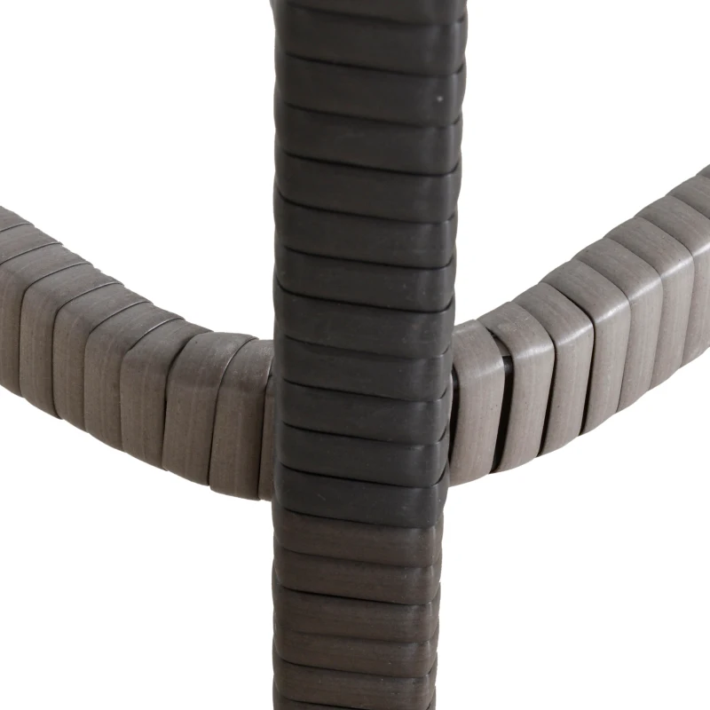 Outsunny 5-Piece PE Wicker Patio Furniture Set, Conversation Set with Outdoor Ottomans, Table & Chairs, Small Balcony Furniture for Apartments, Steel, Gray