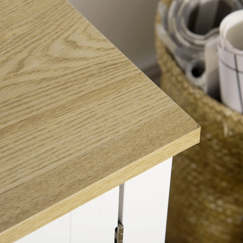 HOMCOM Modern TV Stand with Storage for TVs up to 50", TV Table with 2 Cabinets and Open Shelves, Entertainment Unit for Bedroom, Living Room, White