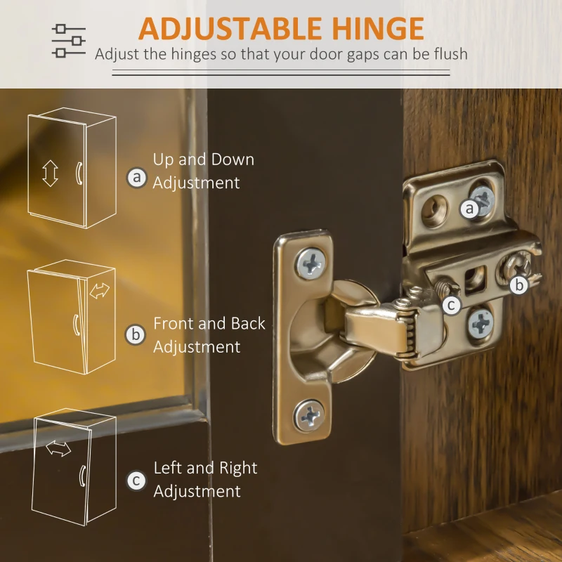 HOMCOM Buffet Cabinet, Glass Door Accent Sideboard with 3 Storage Drawers, Interior Adjustable Shelves, Console Table, Black and Natural