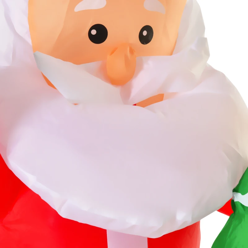 HOMCOM 6ft Christmas Inflatable Santa Claus Riding A Polar Bear with LED Lights, Blow-Up Outdoor LED Yard Display for Lawn, Garden, Party