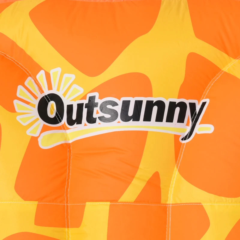 Outsunny Giraffe Style Kids Inflatable Water Slide 4 in 1 Bounce House Slide Pool Gun Climbing Wall with 750W Air Blower for Summer Playland